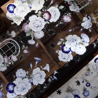 Open the window see flowers vintage flower PET and Washi tape