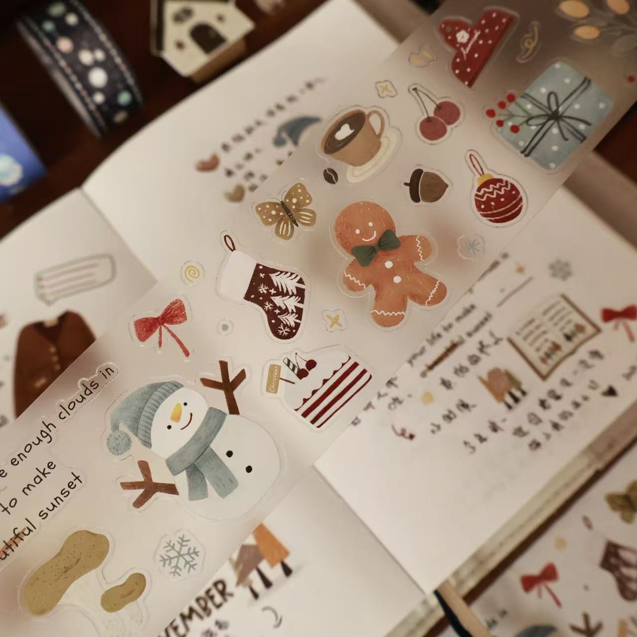 Warm Chestnut Time Collection Masking Tape | Cute  PET / Washi Tape