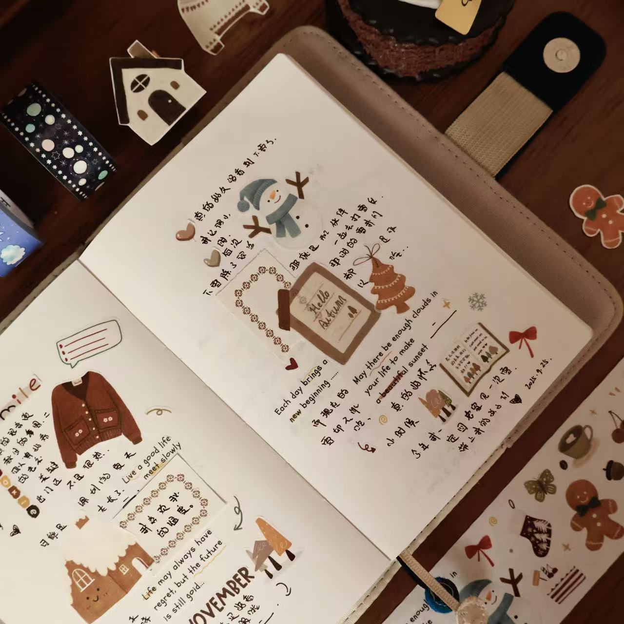 Warm Chestnut Time Collection Masking Tape | Cute  PET / Washi Tape