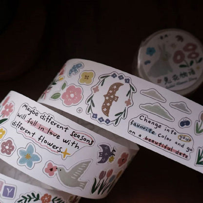 Rabbit Flower Story Collection Masking Tape | Cute  PET / Washi Tape