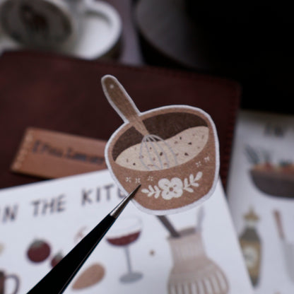 In the kitchen cut die stickers and paper stickers