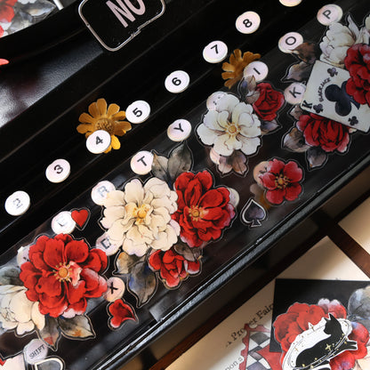 Lucky chips vintage flower PET and Washi tape
