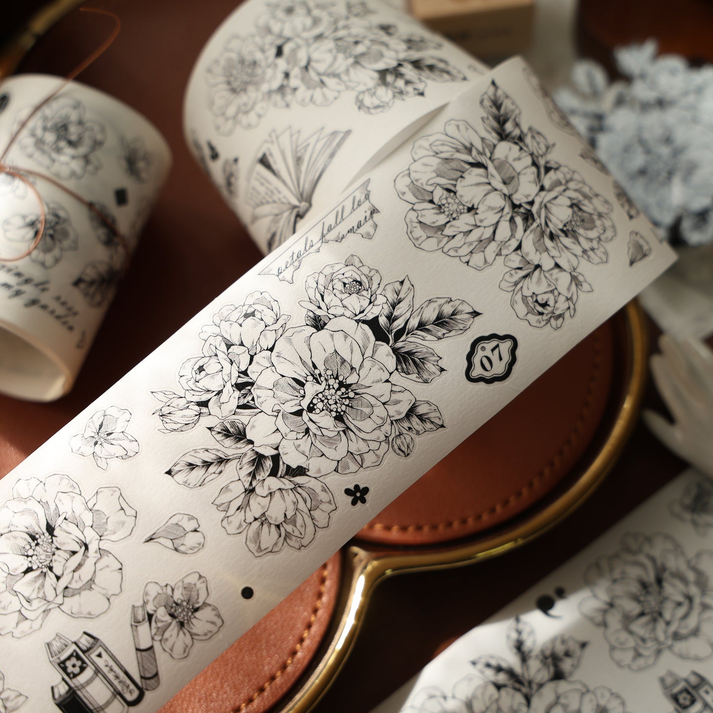 Language of flowers vintage flower PET and Washi tape