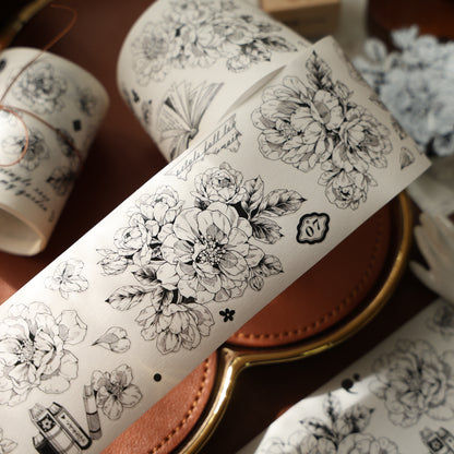 Language of flowers vintage flower PET and Washi tape