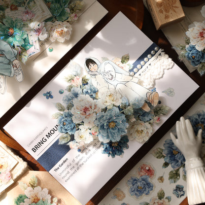 Fantasy Blue and Fantasy Green vintage flower PET and Washi tape