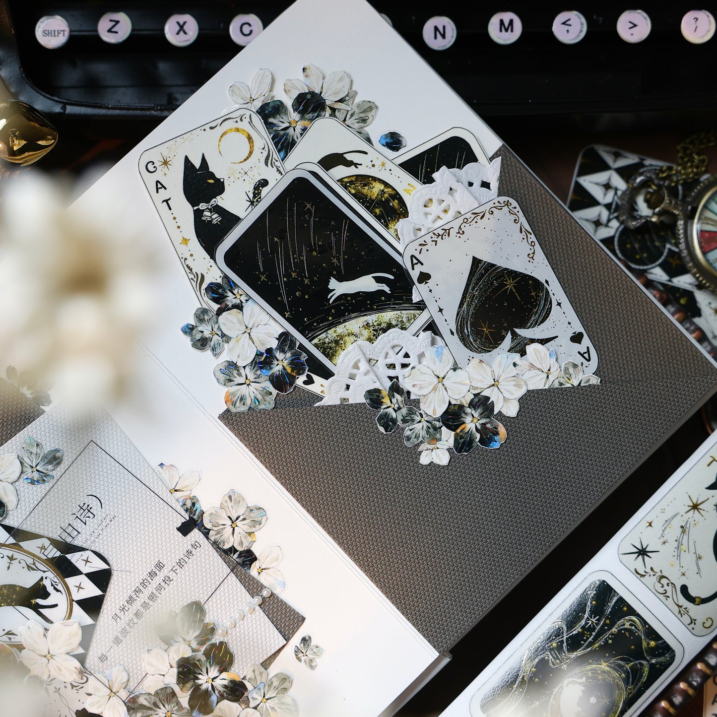 Star Card Notes Light retro base tape handbook material PET washi tape