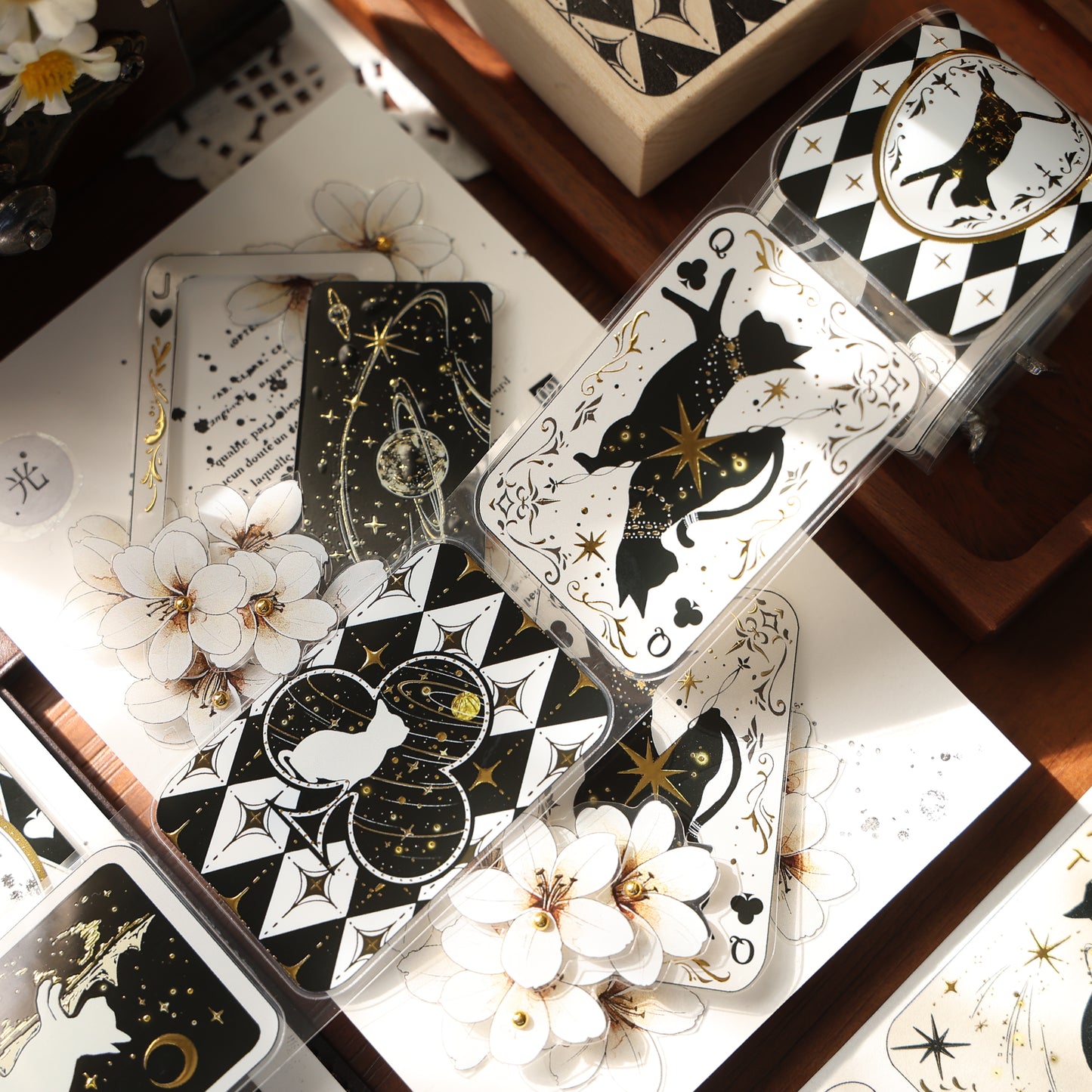 Star Card Notes Light retro base tape handbook material PET washi tape