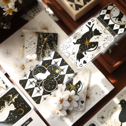 Star Card Notes Light retro base tape handbook material PET washi tape