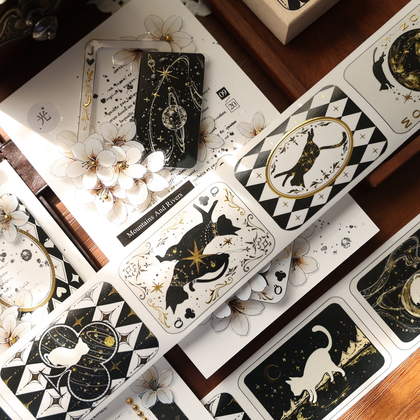 Star Card Notes Light retro base tape handbook material PET washi tape