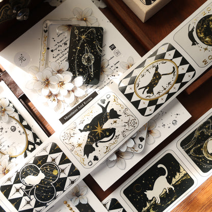 Star Card Notes Light retro base tape handbook material PET washi tape