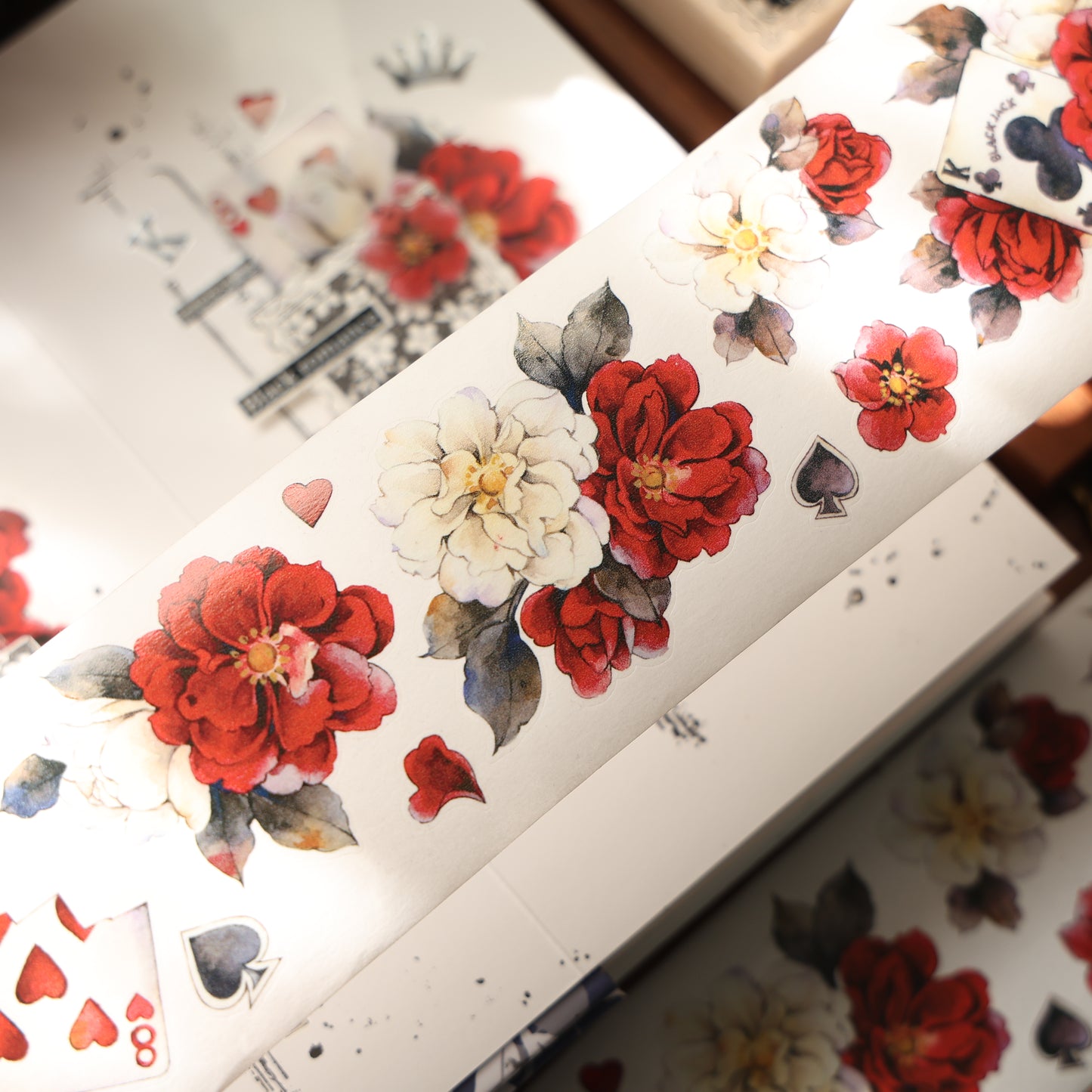 Lucky chips vintage flower PET and Washi tape