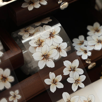 White flower vintage flower PET and Washi tape