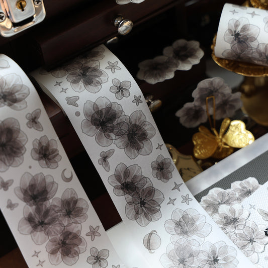Shadow Flower vintage flower PET and Washi tape