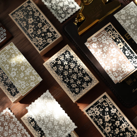 Maple upgraded Floral notepad Stamp base Retro Wooden Notebook Rubber Stamp