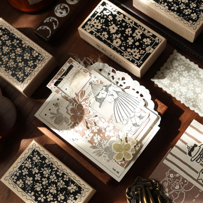 Maple upgraded Floral notepad Stamp base Retro Wooden Notebook Rubber Stamp