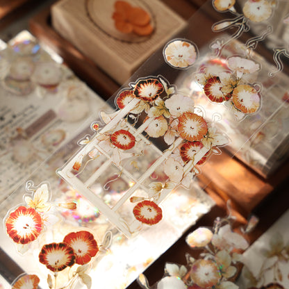 Morning glory vintage flower PET and Washi tape