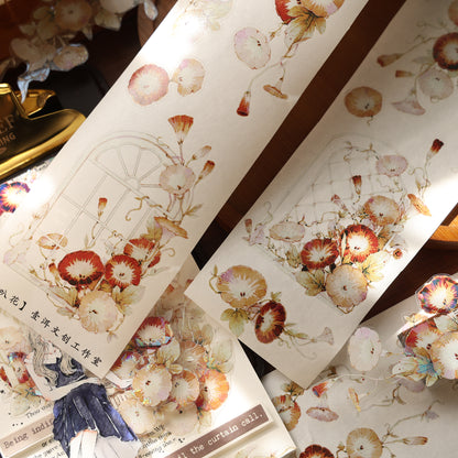 Morning glory vintage flower PET and Washi tape