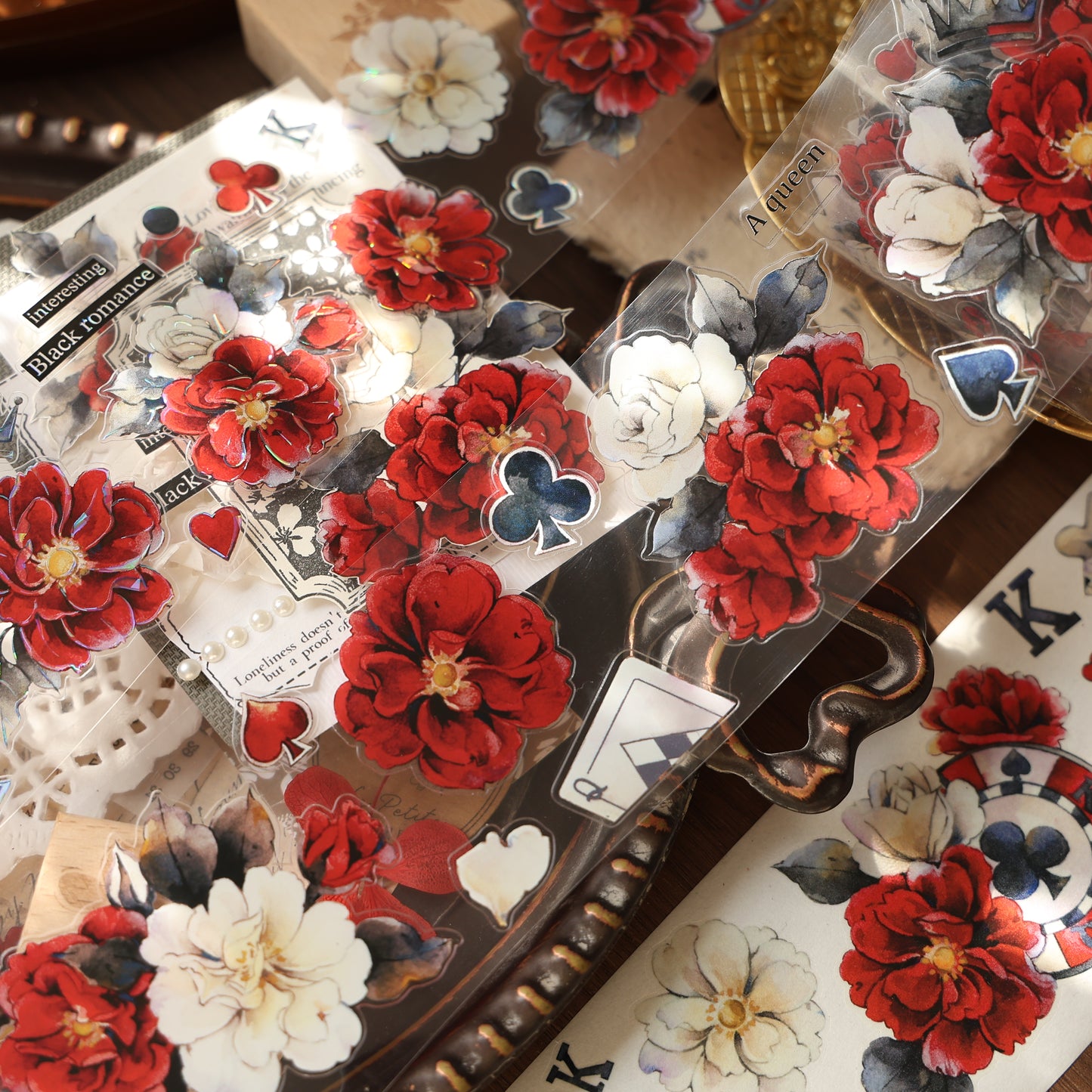 Lucky chips vintage flower PET and Washi tape