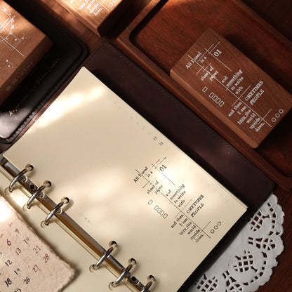 Maple upgraded simple text and lines base Stamp base Retro Wooden Notebook Rubber Stamp