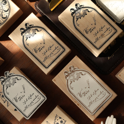 Maple upgraded Bell and compass Stamp base Retro Wooden Notebook Rubber Stamp