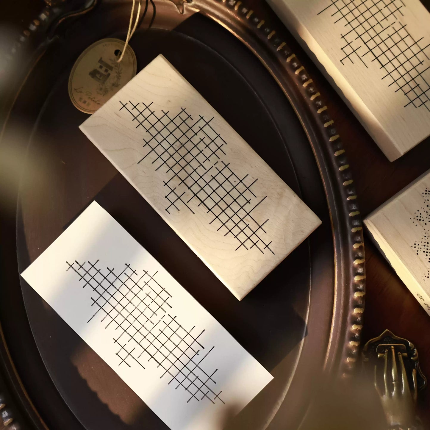 Maple upgraded Basic Big Stamp base Retro Wooden Notebook Rubber Stamp