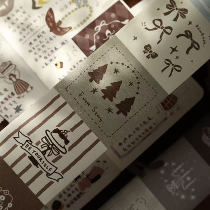 Retro fairy tale tear note roll with backing paper can be written Light retro Handbook materials