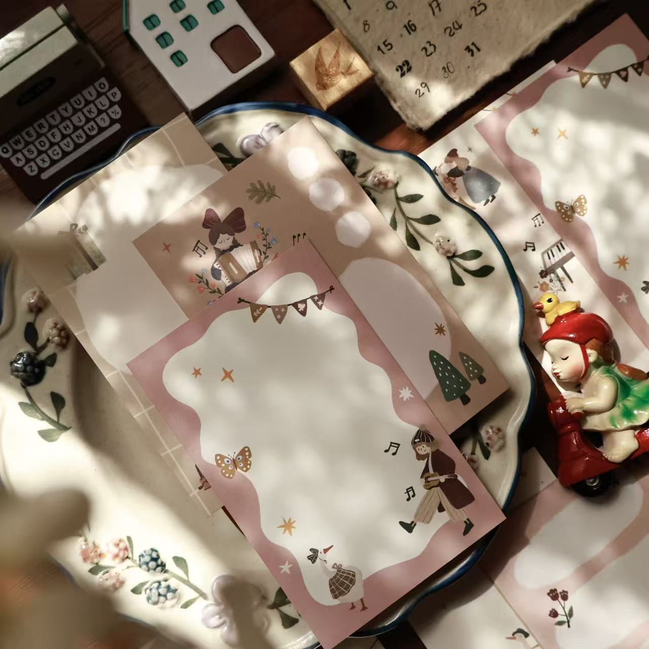 Duck Girl theme light retro M5 series double-sided printing for dual-use sticky notes