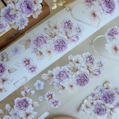 Evening Mountain Purple Rose PET Washi Tape