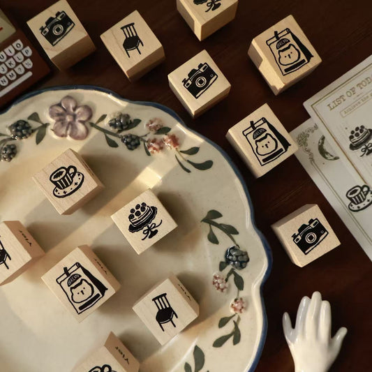 Maple upgraded  Small items Stamp base Retro Wooden Notebook Rubber Stamp