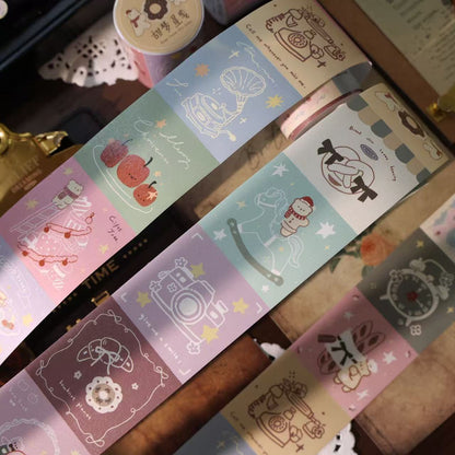 Sweet Dream Star Letter tear note roll with backing paper can be written Light retro Handbook materials