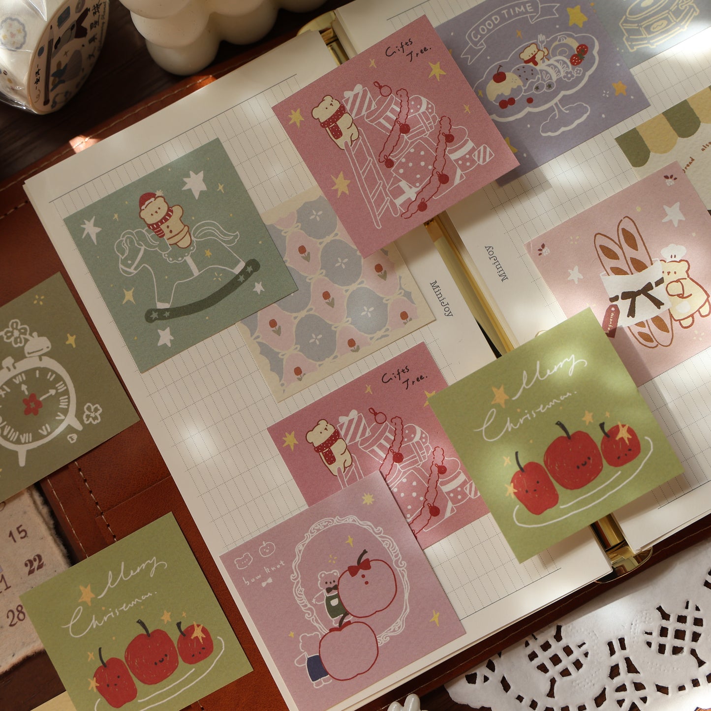 Memories of Time theme light retro handbook sticky notes no glue