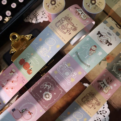 Sweet Dream Star Letter tear note roll with backing paper can be written Light retro Handbook materials