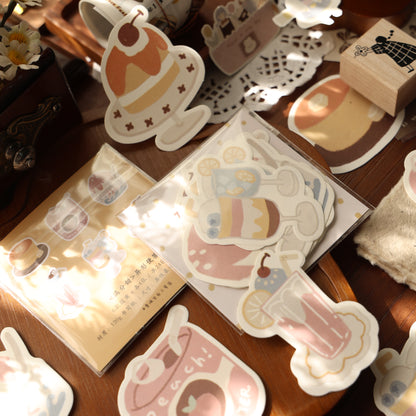 Soft and cute theme light retro handbook sticky notes no glue