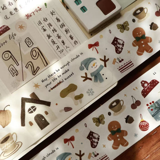 Warm Chestnut Time Collection Masking Tape | Cute  PET / Washi Tape