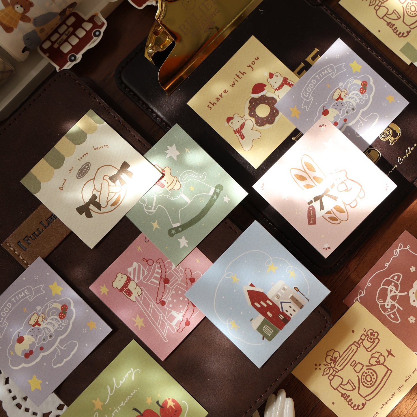 Memories of Time theme light retro handbook sticky notes no glue