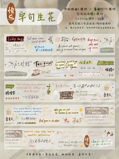 Words come alive Collection Masking Tape | Cute  PET / Washi Tape