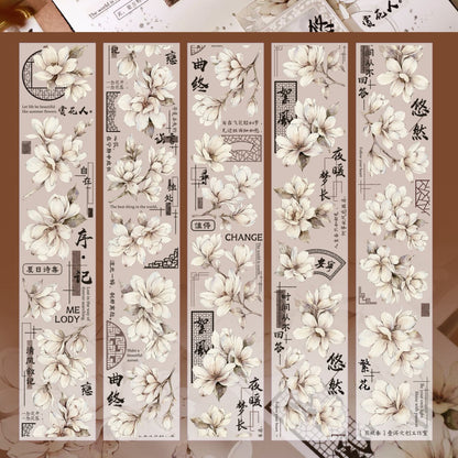 Moonlight fragrance vintage flower PET and Washi tape