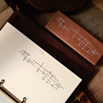 Maple upgraded Basic Line Stamp base Retro Wooden Notebook Rubber Stamp