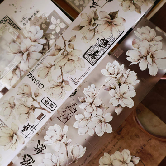 Moonlight fragrance vintage flower PET and Washi tape