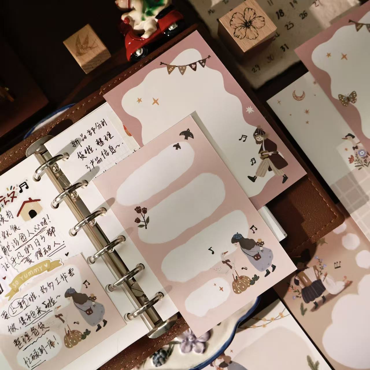 Duck Girl theme light retro M5 series double-sided printing for dual-use sticky notes