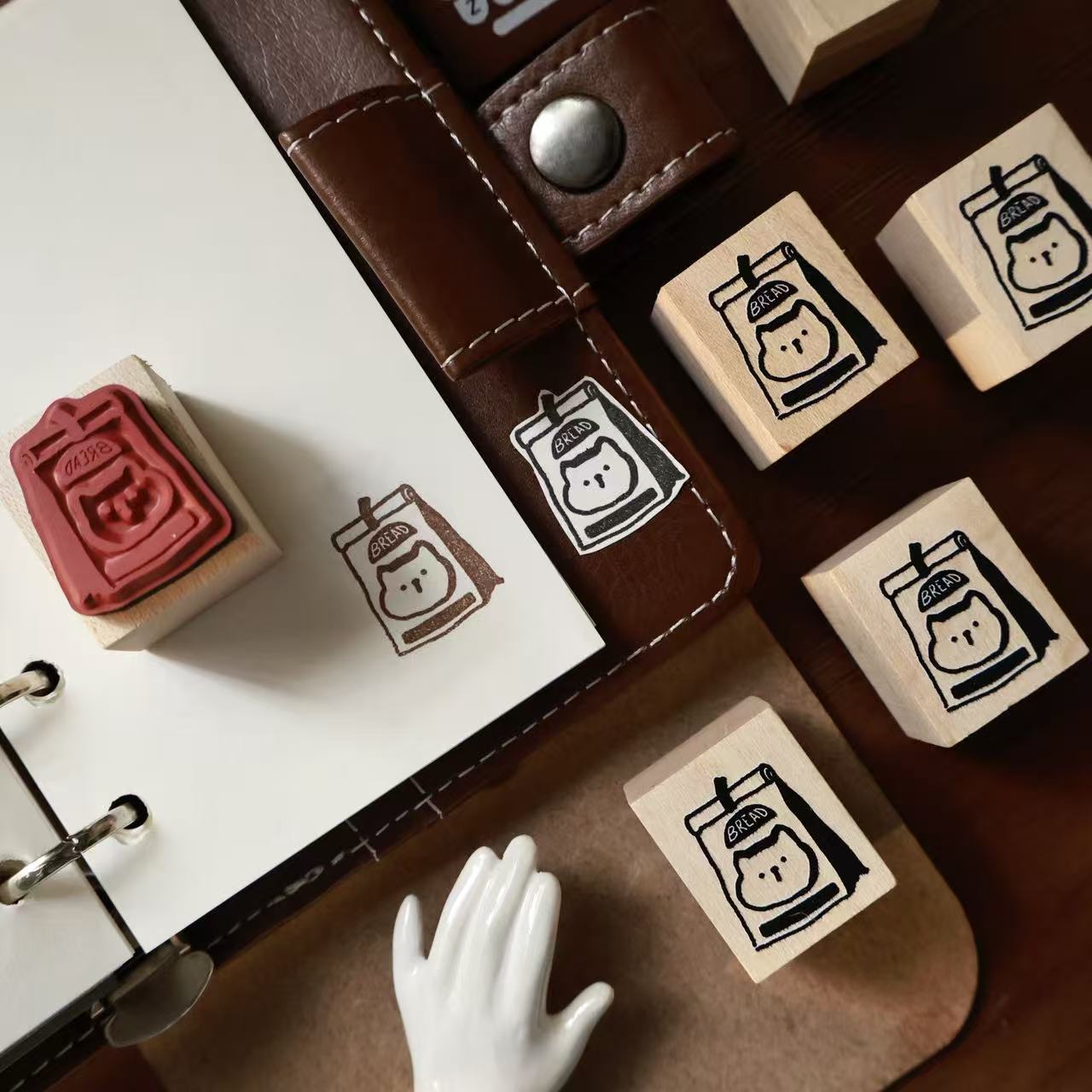 Maple upgraded  Small items Stamp base Retro Wooden Notebook Rubber Stamp