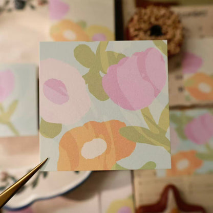 Retro fairy tales and Flower traces theme light retro handbook sticky notes no glue