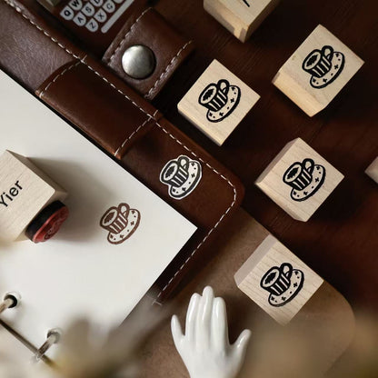 Maple upgraded  Small items Stamp base Retro Wooden Notebook Rubber Stamp