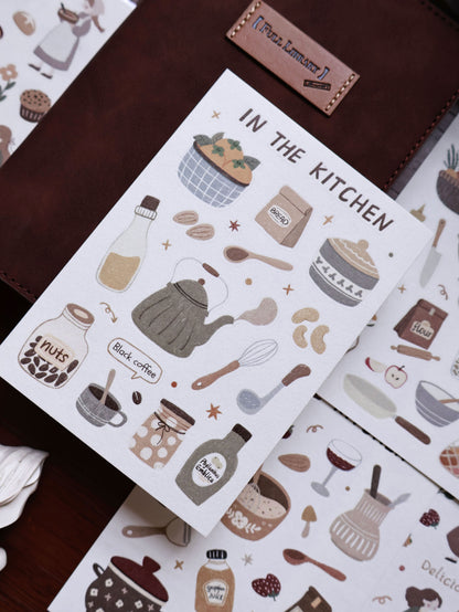 In the kitchen cut die stickers and paper stickers