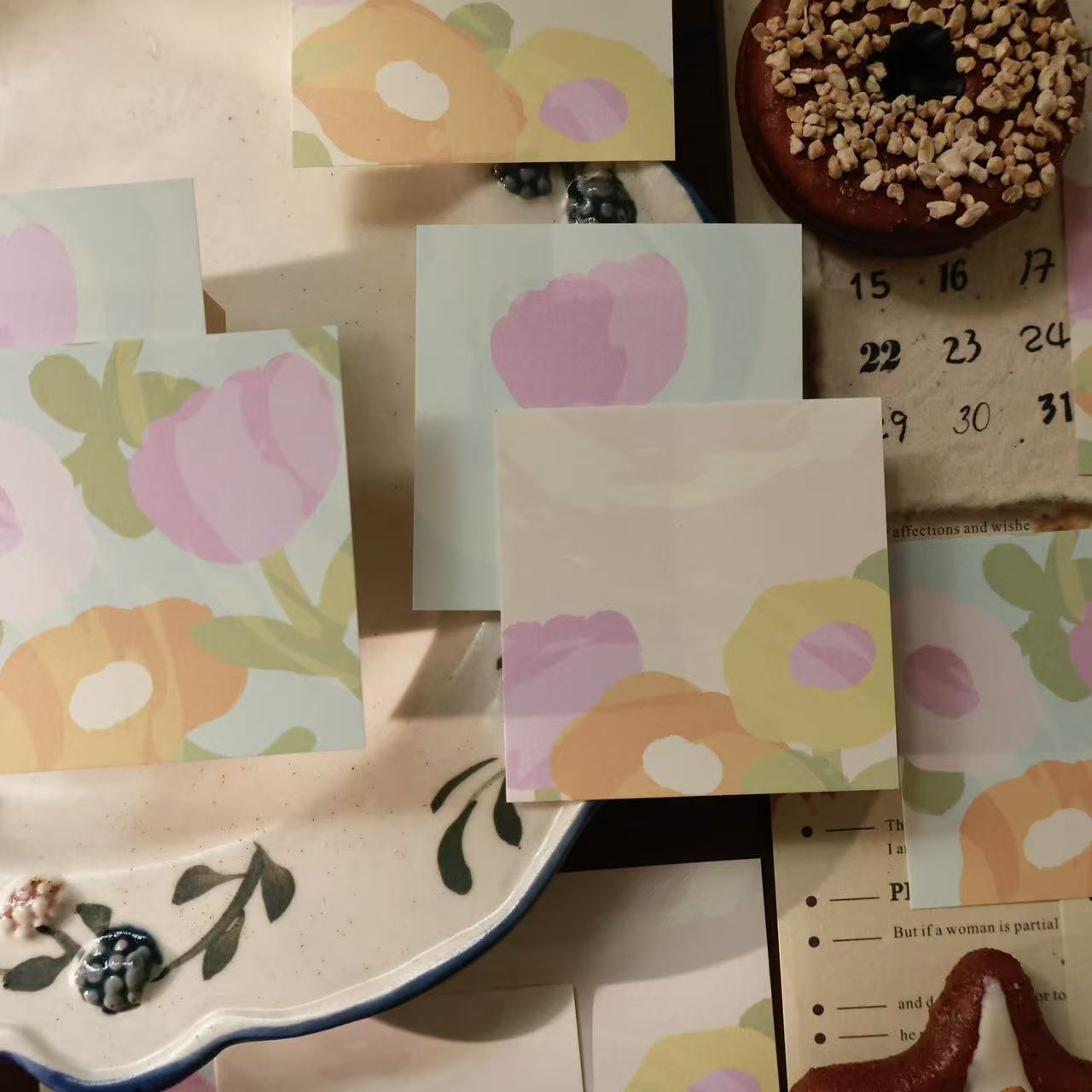 Retro fairy tales and Flower traces theme light retro handbook sticky notes no glue