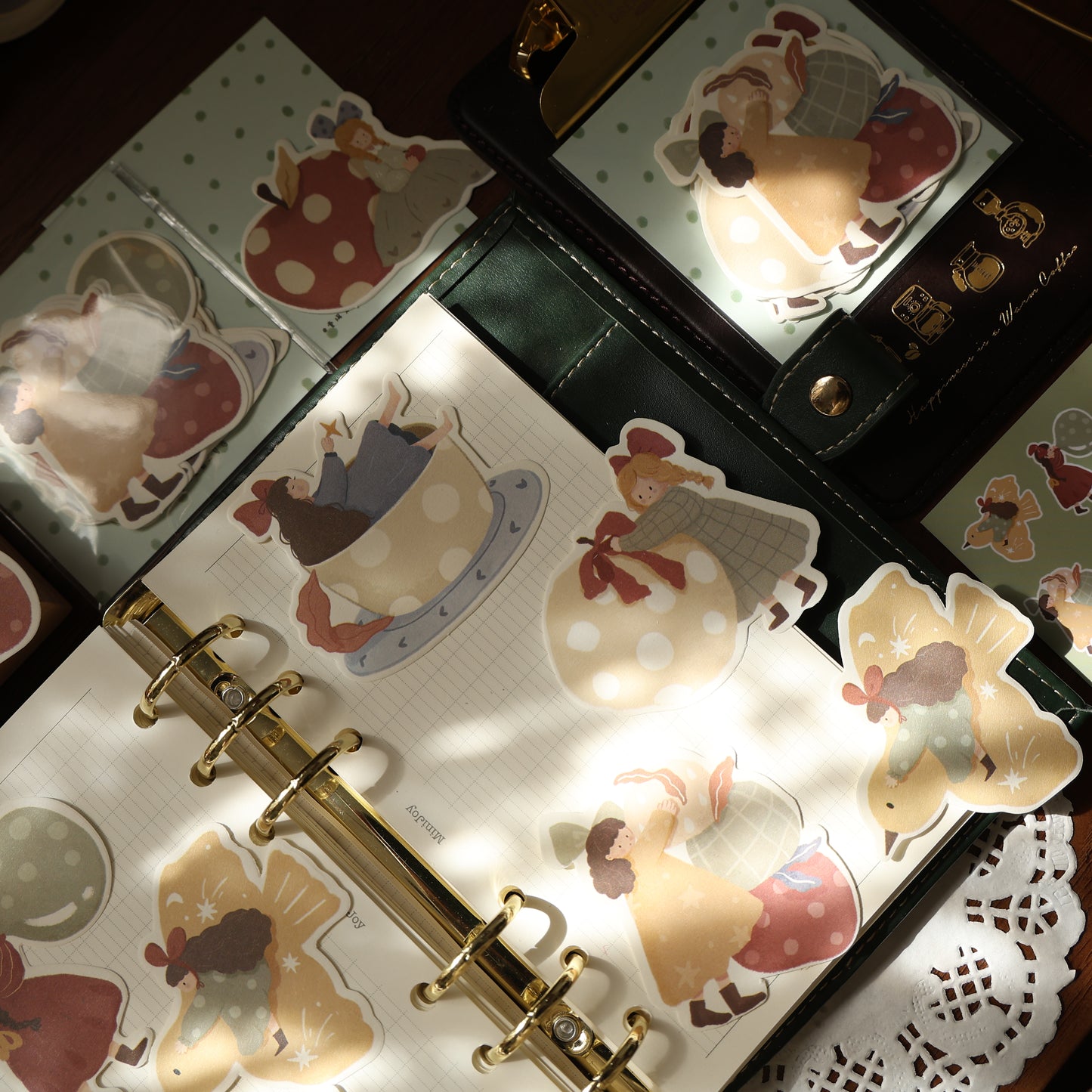 Soft and cute theme light retro handbook sticky notes no glue