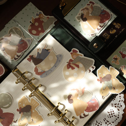 Soft and cute theme light retro handbook sticky notes no glue