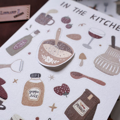 In the kitchen cut die stickers and paper stickers