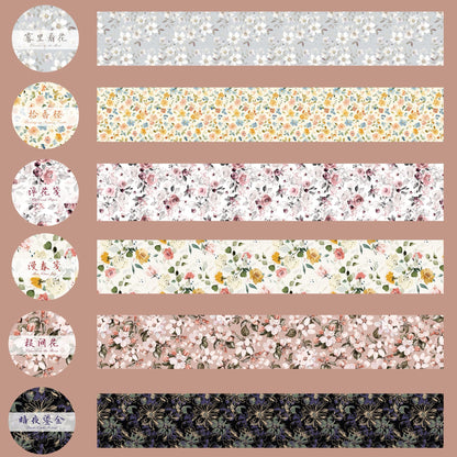 Basic floral Light retro base tape handbook material PET washi tape