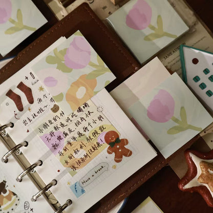 Retro fairy tales and Flower traces theme light retro handbook sticky notes no glue